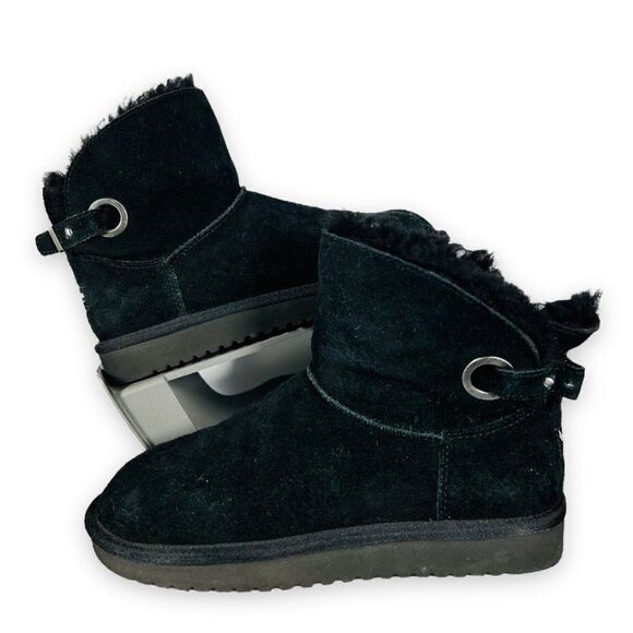 Koolaburra by UGG Remley Mini Suede Boots Black 1105809 Women's 6 - Picture 1 of 10